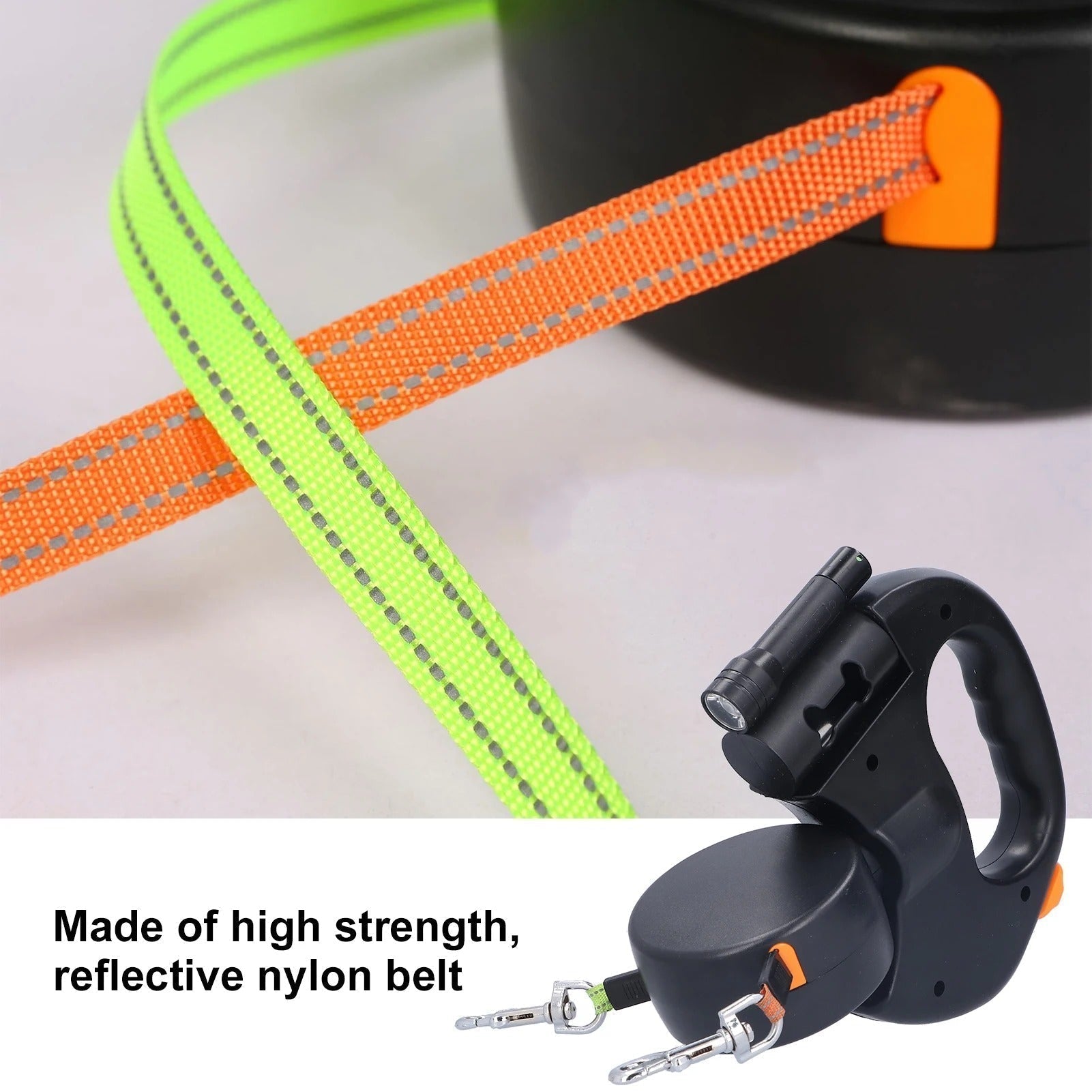 Retractable Double Dog Leash For Dual Dogs 360 Rotation LED | Lersk