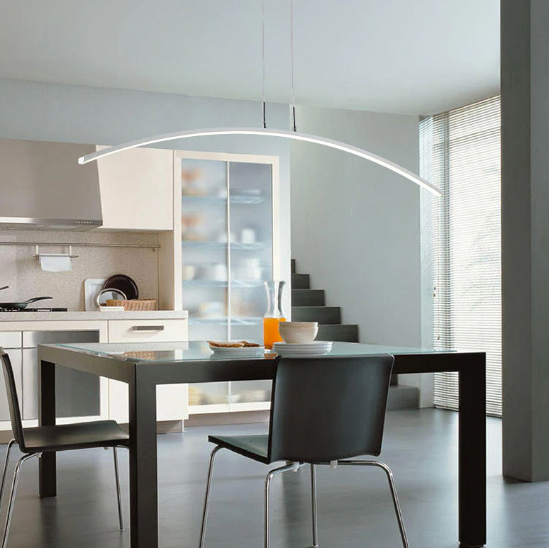 LumenNova Curve Pendant Lamp With Warm Ambient LED Glow | Lersk