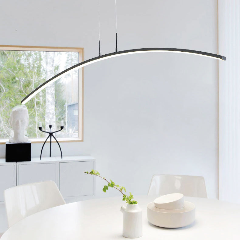 Lampe suspendue Bøye design moderne courbé avec ambiance LED chaude pour décoration intérieure | Lersk