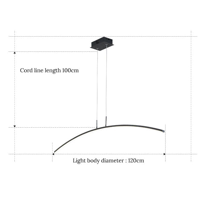 Lampe suspendue Bøye design moderne courbé avec ambiance LED chaude pour décoration intérieure | Lersk