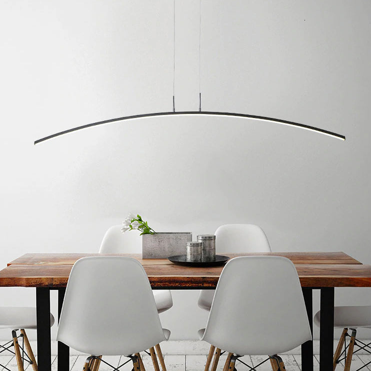 Lampe suspendue Bøye design moderne courbé avec ambiance LED chaude pour décoration intérieure | Lersk