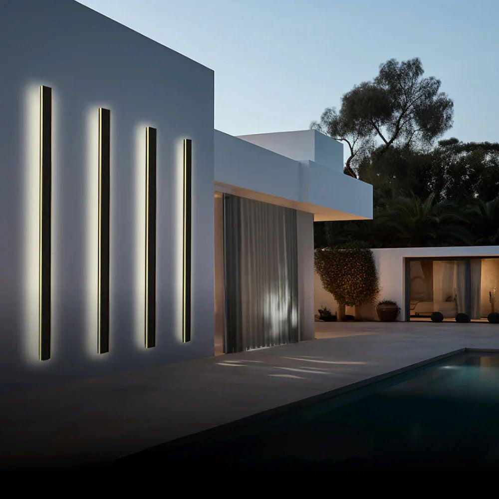 Nyx lineært udendørs væglampe sort LED finish udgave | Lersk