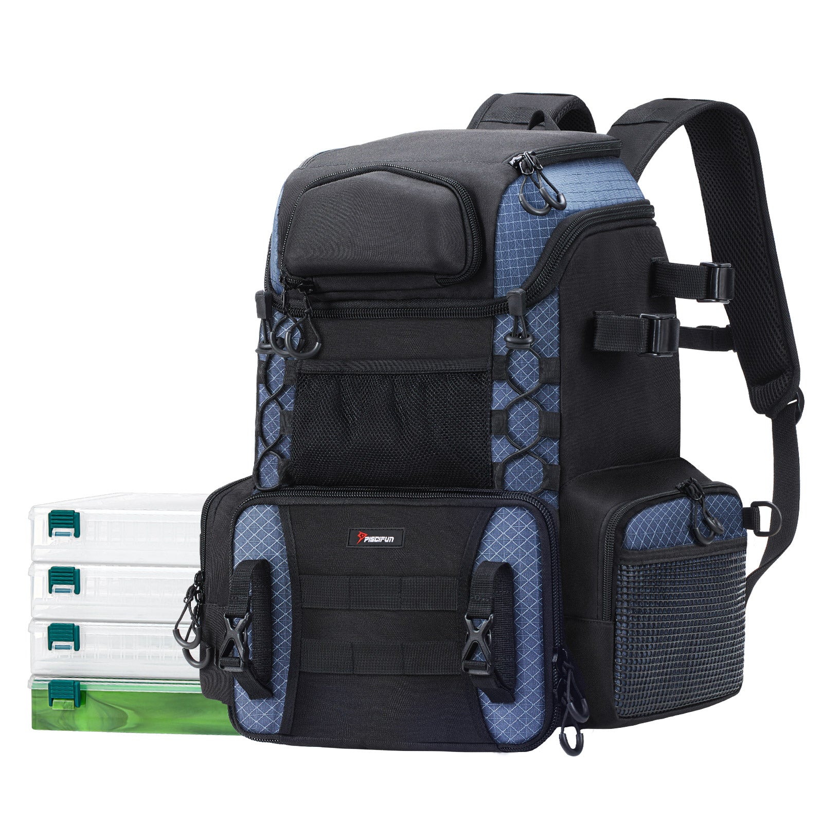 Piscifun Angelrucksack Große Aufbewahrungstasche mit 4 Boxen | Lersk