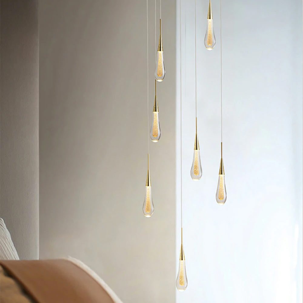 DrizzleDrop Pendant Light by Luneo with LED Drops Ambient | Lersk
