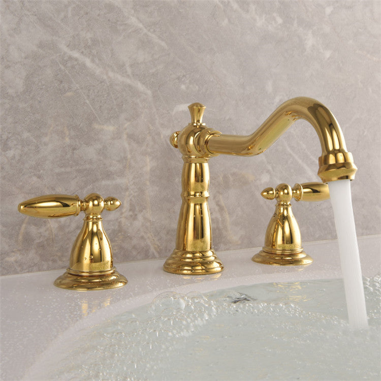 Marcelli Vintage Brass Double-Handle Bathroom Faucet for 3-Hole Sink | Lersk