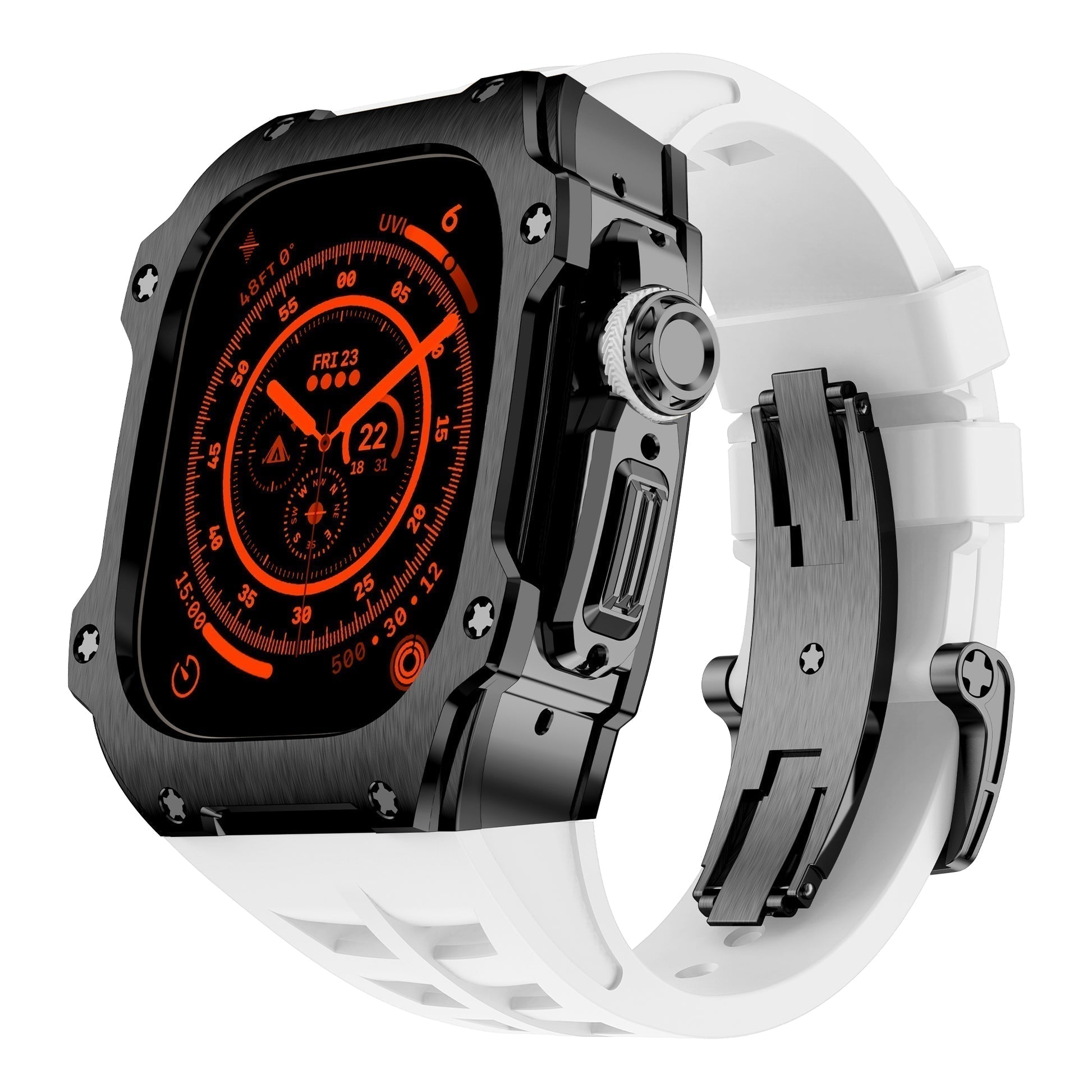 Ardent Series Obsidian Guard rustfrit stål-etui til Apple Watch Ultra | Lersk
