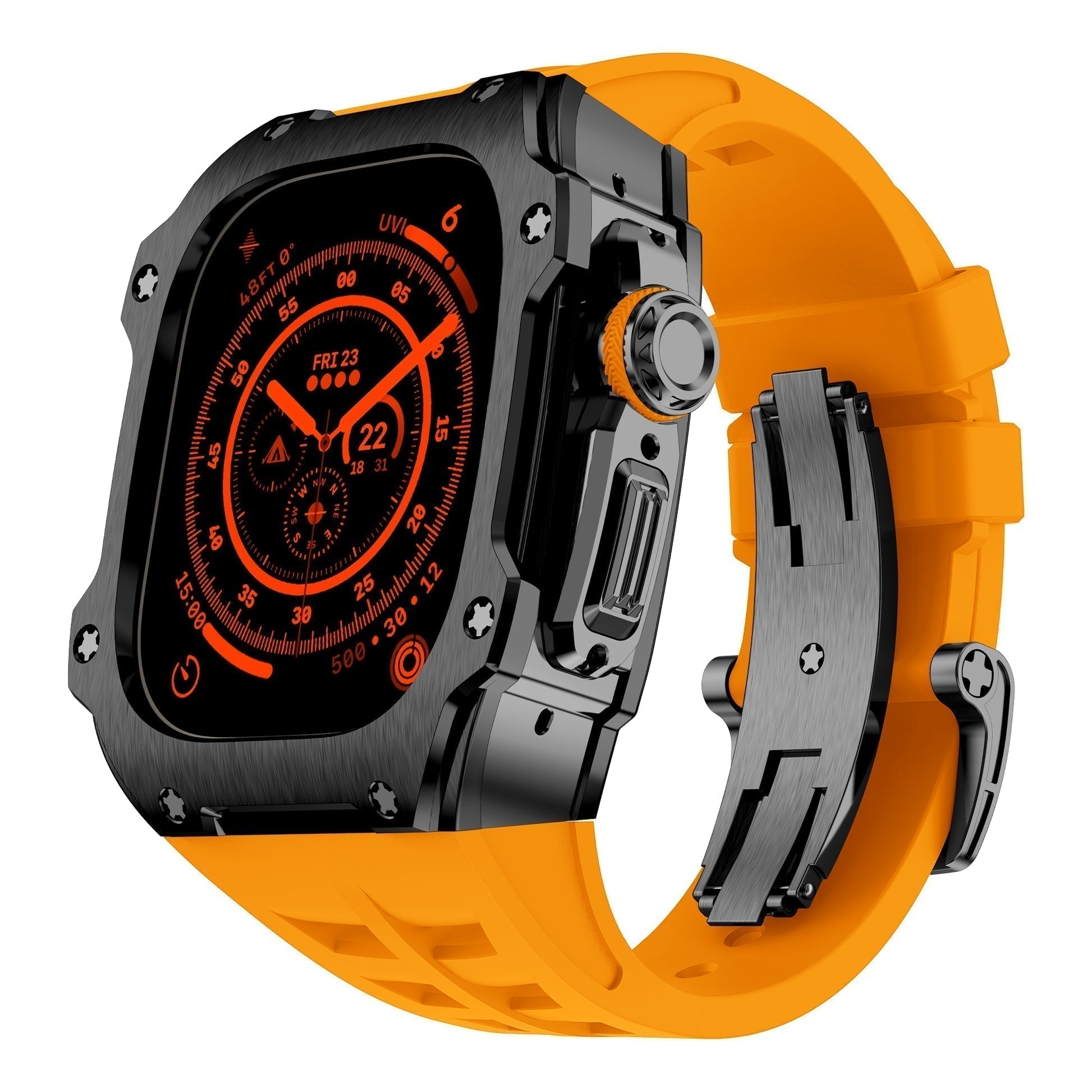 Ardent Series Obsidian Guard rustfrit stål-etui til Apple Watch Ultra | Lersk