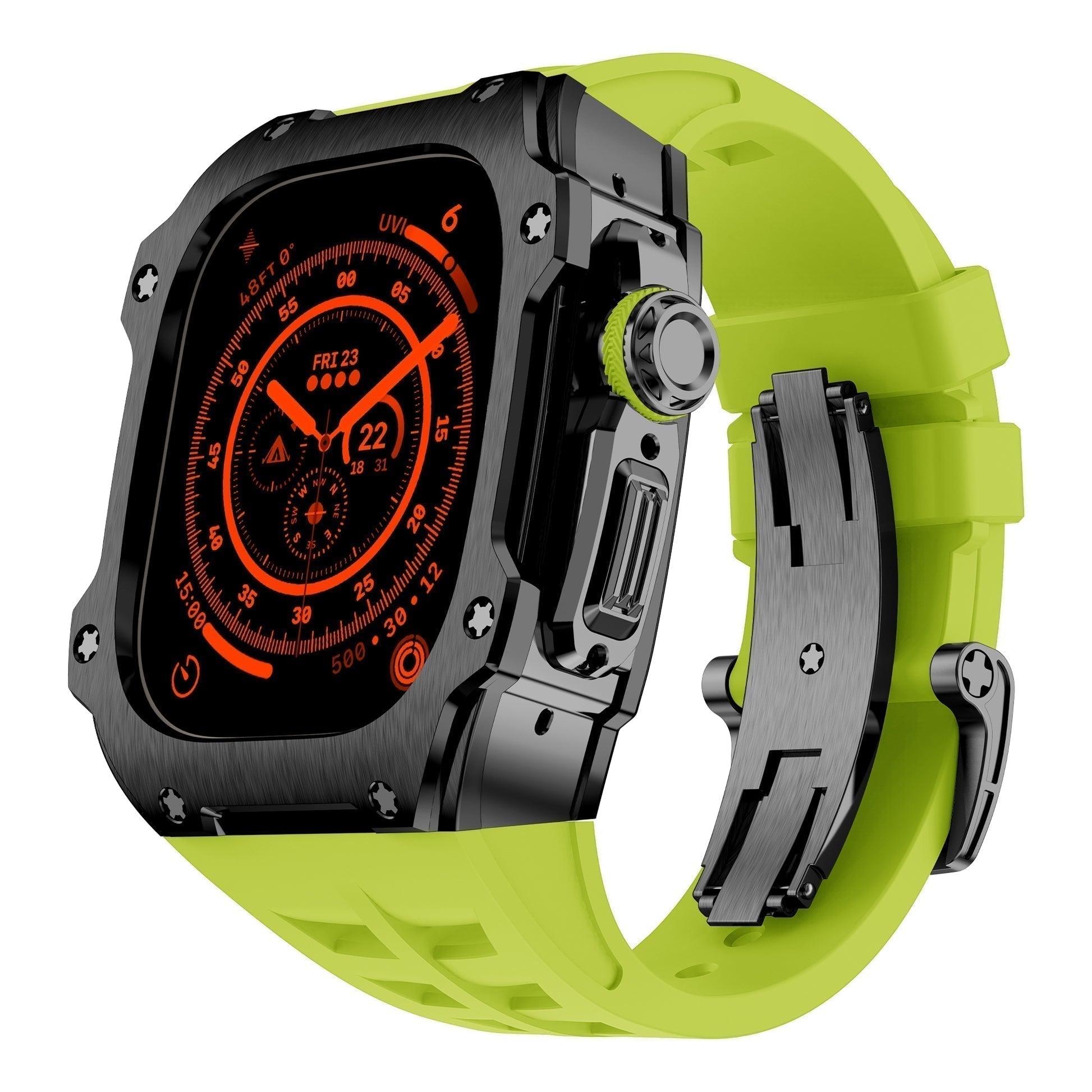 Ardent Series Obsidian Guard rustfrit stål-etui til Apple Watch Ultra | Lersk