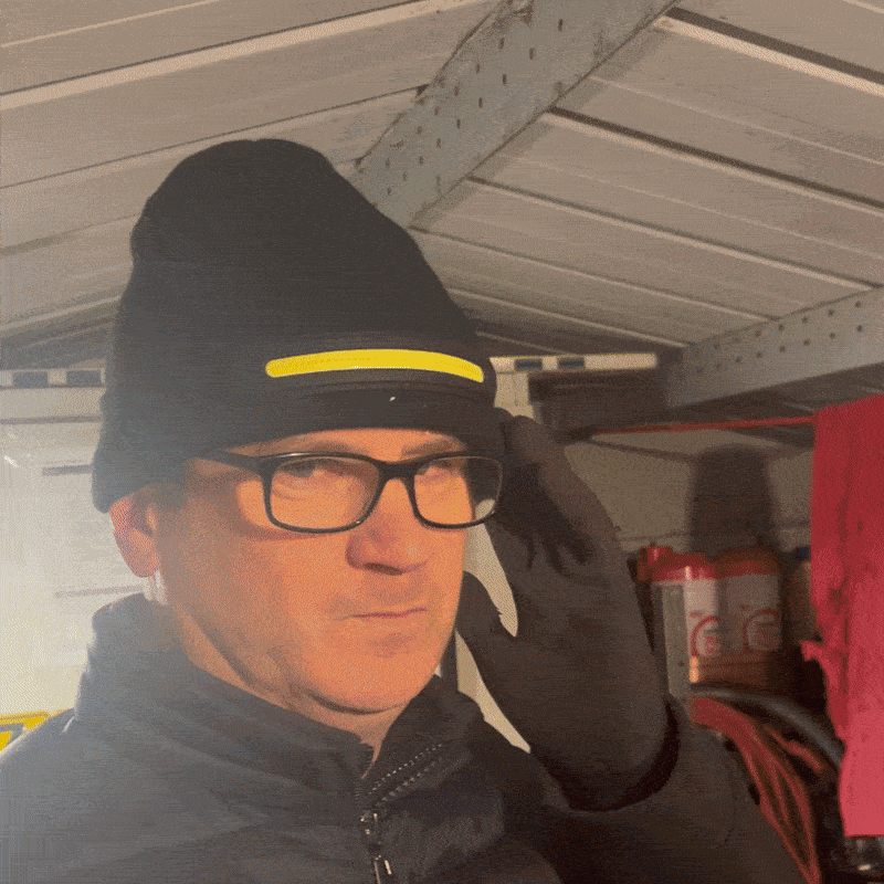 LED Beanie Hat with Built-In Headlamp & USB-C Rechargeable Light | Lersk