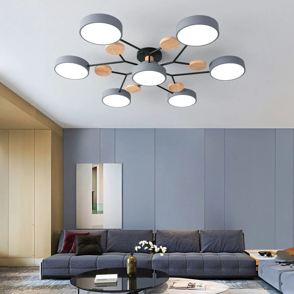 Żyrandol Marenco Round Iron LED do salonu i jadalni | Lersk
