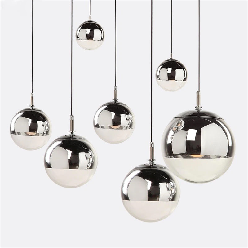 Berg Silver Half Glass Sphere Pendant Light For Modern Living | Lersk