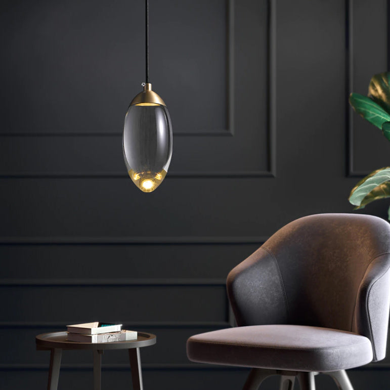 Auriga Crystal Glass Pendant Light With Brass Finish | Lersk