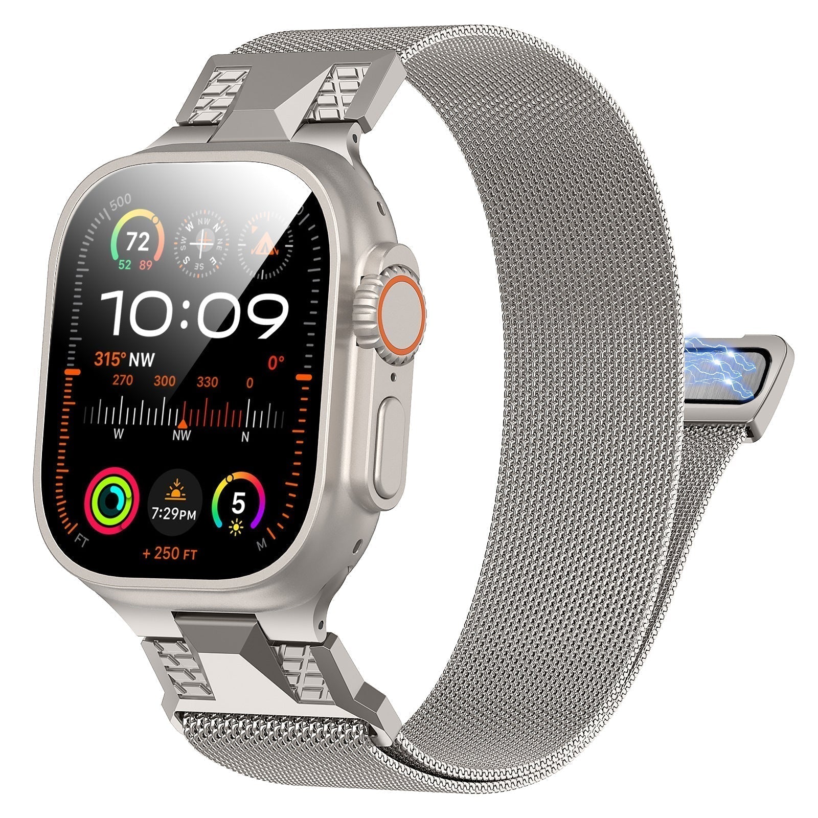 Mailänder Mesh-Schlaufenarmband mit Magnetverschluss
