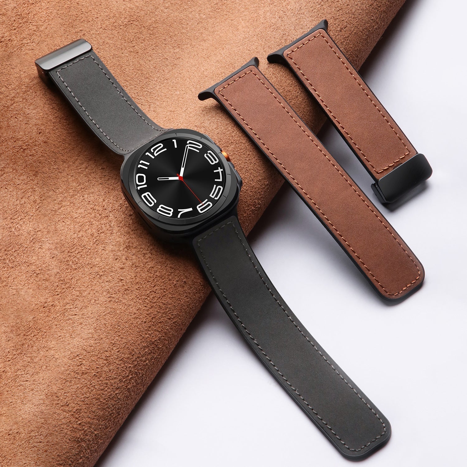 Velora Magnetisches Silikon- und Lederarmband für Samsung Watch Ultra | Lersk