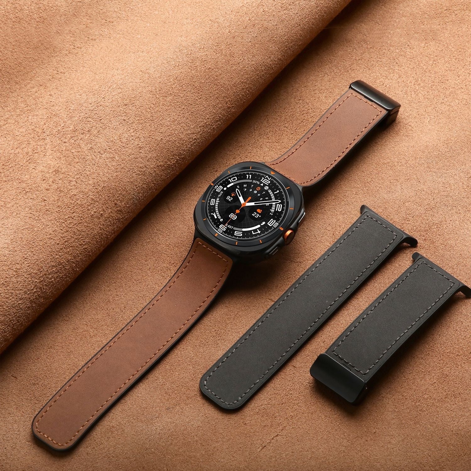 Velora Magnetisches Silikon- und Lederarmband für Samsung Watch Ultra | Lersk