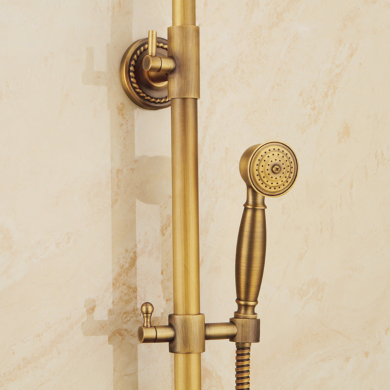 Vintage Copper Shower Kit with Brass Tap and Functional Showerheads | Lersk