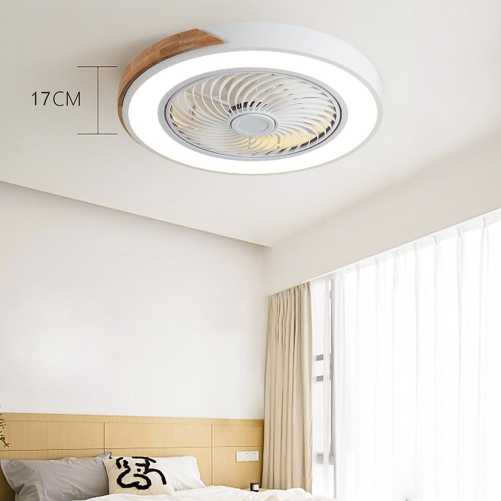 Ventilateur de plafond Boreal Timber avec lumière LED économique et pales en bois | Lersk