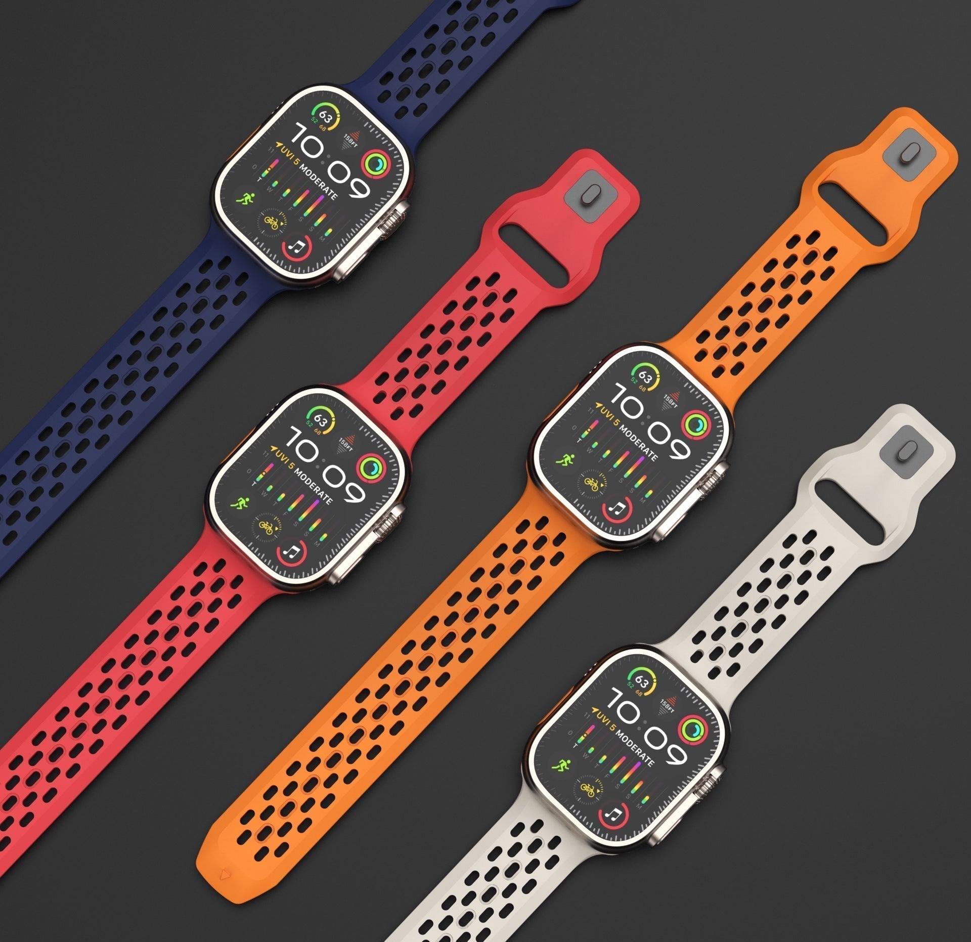 Pulseira Respirável AeroFlex em Borracha FKM para Apple Watch | Lersk