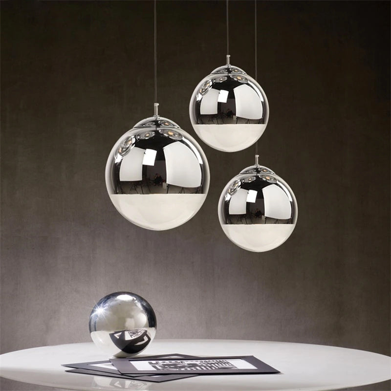 Berg Silver Half Glass Sphere Pendant Light For Modern Living | Lersk
