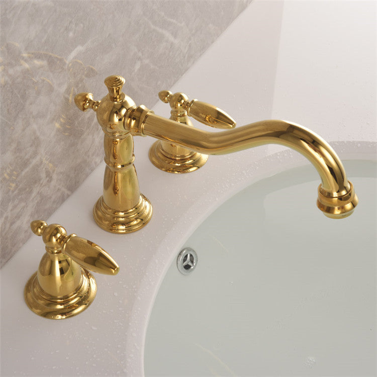 Marcelli Vintage Brass Double-Handle Bathroom Faucet for 3-Hole Sink | Lersk