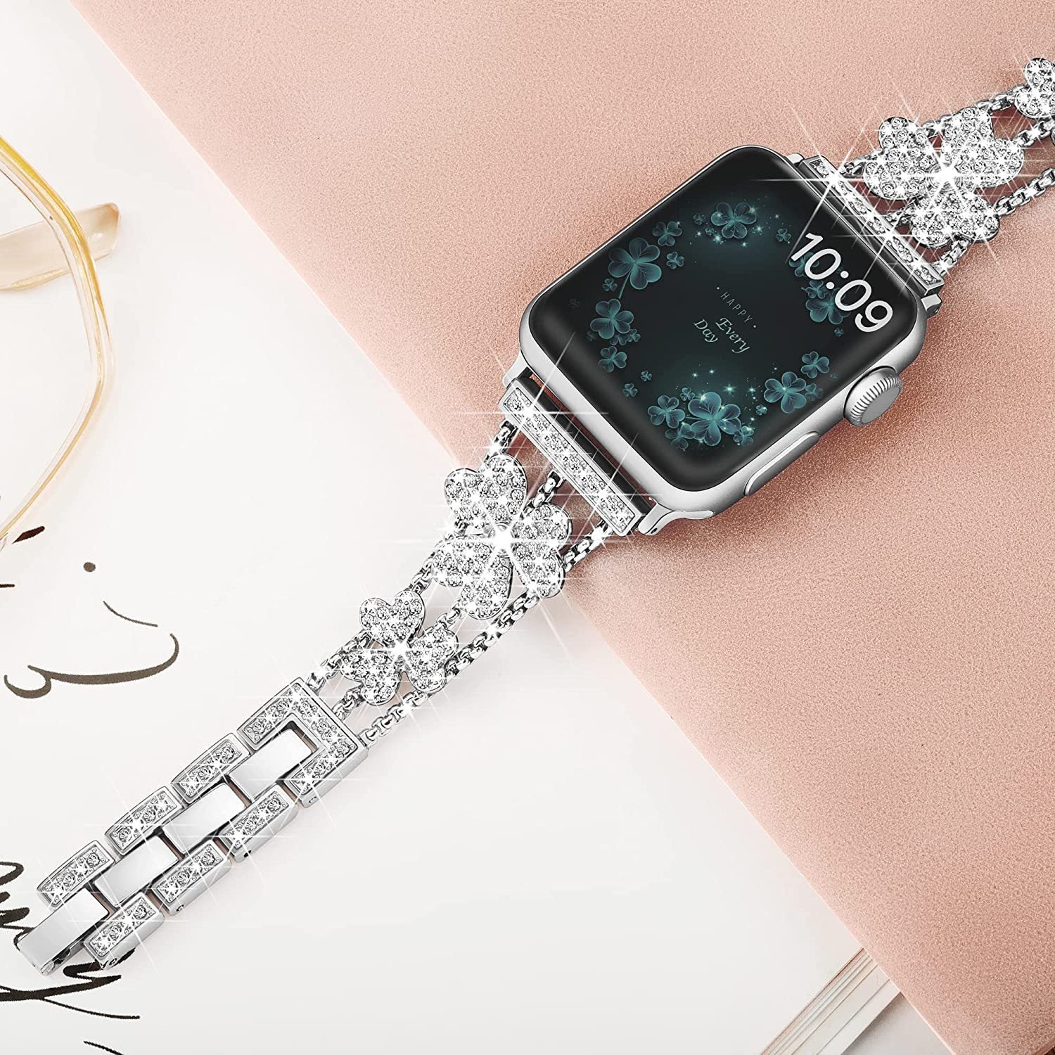 Náramek Liora Floral Sparkling Diamond Link pro Apple Watch | Lersk