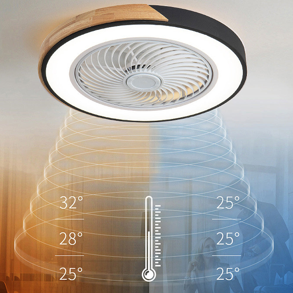 Ventilateur de plafond Boreal Timber avec lumière LED économique et pales en bois | Lersk