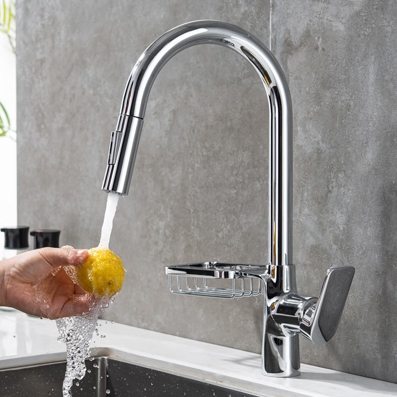 Single-Lever Kitchen Faucet With Pull-Down Sprayer, Hot And Cold | Lersk