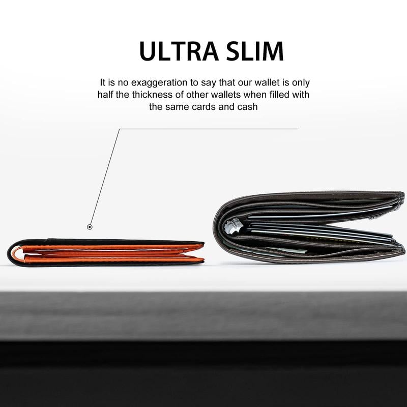 Men's Slim RFID Wallet Leather Card Holder Black For Everyday Carry Essentials Today | Lersk