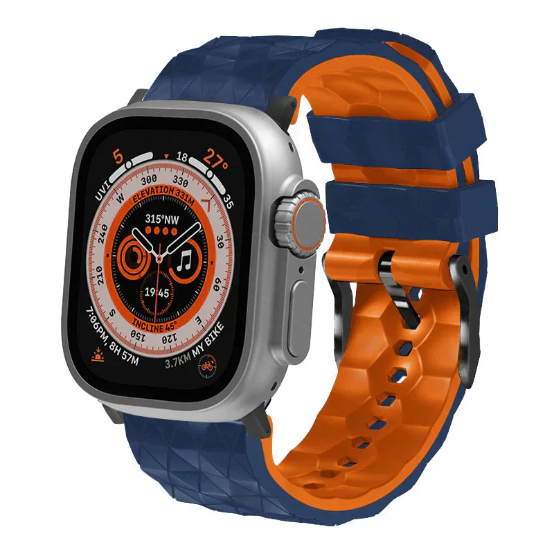Banda deportiva de silicona con patrón de fútbol bicolor Enduro para Apple Watch | Lersk