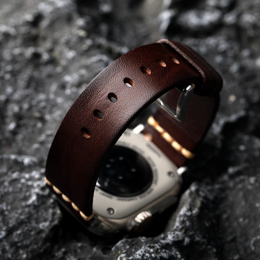 Pasek z pełnoziarnistej skóry Marrowe do Apple Watch | Lersk