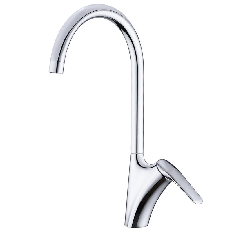 Brushed Deck-Mounted Kitchen Mixer Tap With Swivel Spout | Lersk
