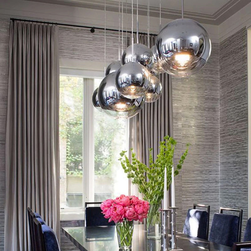 Berg Silver Half Glass Sphere Pendant Light For Modern Living | Lersk