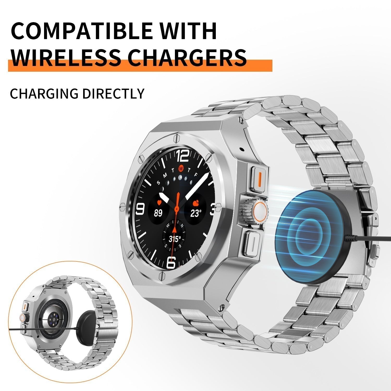 Zinklegeringskasse og metalrem kompatibel med Samsung Galaxy Watch Ultra 47mm | Lersk