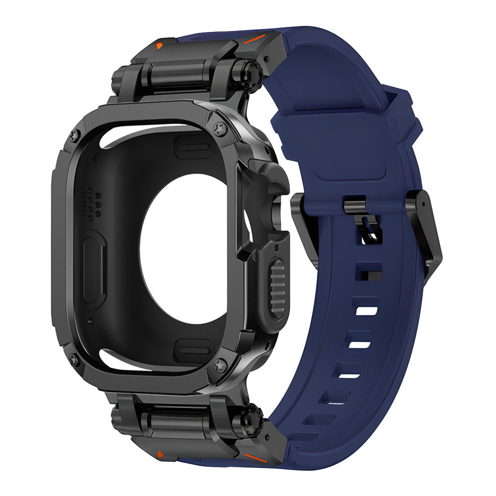 Pulseira tática em borracha fluoro RavenTac + capa 2 em 1 TPU/PC para Apple Watch | Lersk
