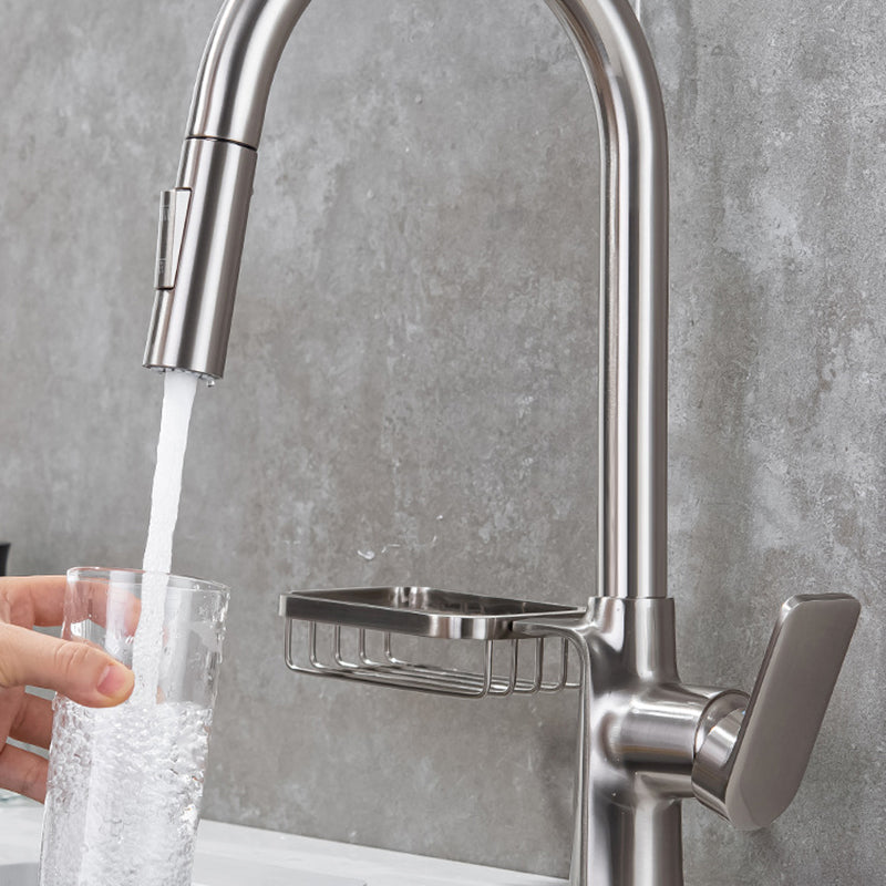 Single-Lever Kitchen Faucet With Pull-Down Sprayer, Hot And Cold | Lersk