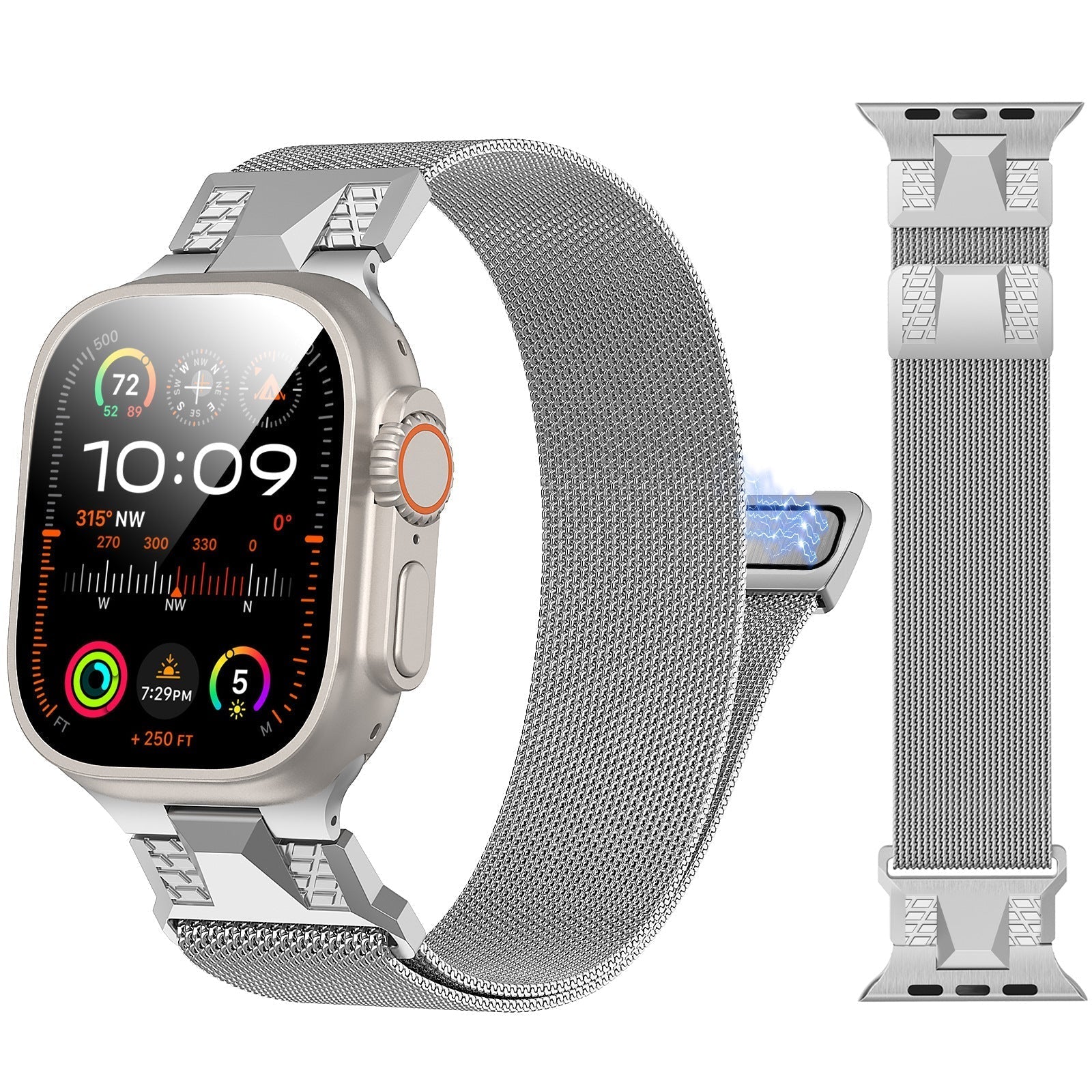 Mailänder Mesh-Schlaufenarmband mit Magnetverschluss