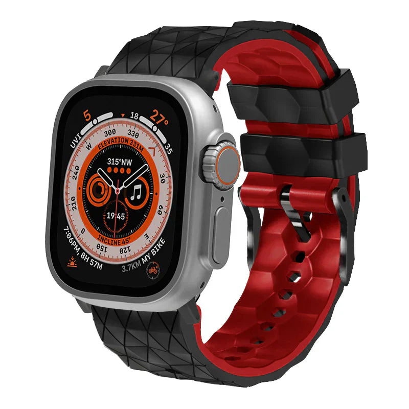 Banda deportiva de silicona con patrón de fútbol bicolor Enduro para Apple Watch | Lersk