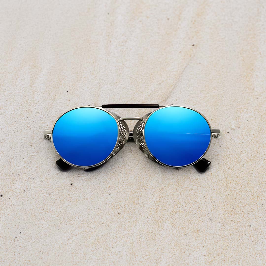 Gothic Steampunk Polarized Round Sunglasses For Men | Lersk