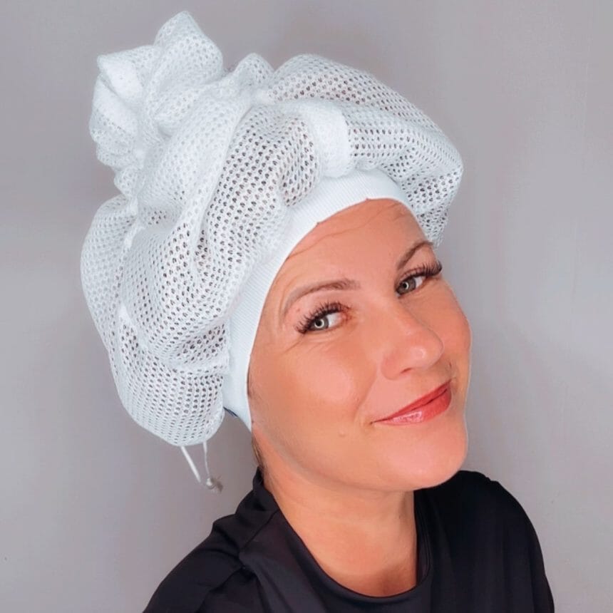 Gorro de Red para Secar Cabello Rizado para Uso en Casa y Rutina Diaria de Cuidado Capilar Después del Lavado | Lersk