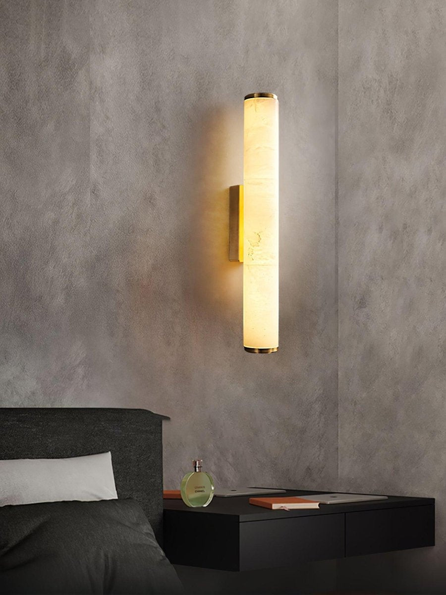 LED-Wandleuchte mit Alabaster-Röhrendesign, 1 Licht | Lersk
