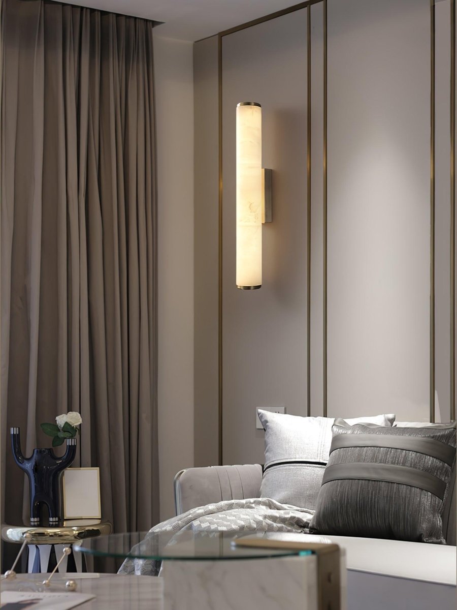 LED-Wandleuchte mit Alabaster-Röhrendesign, 1 Licht | Lersk