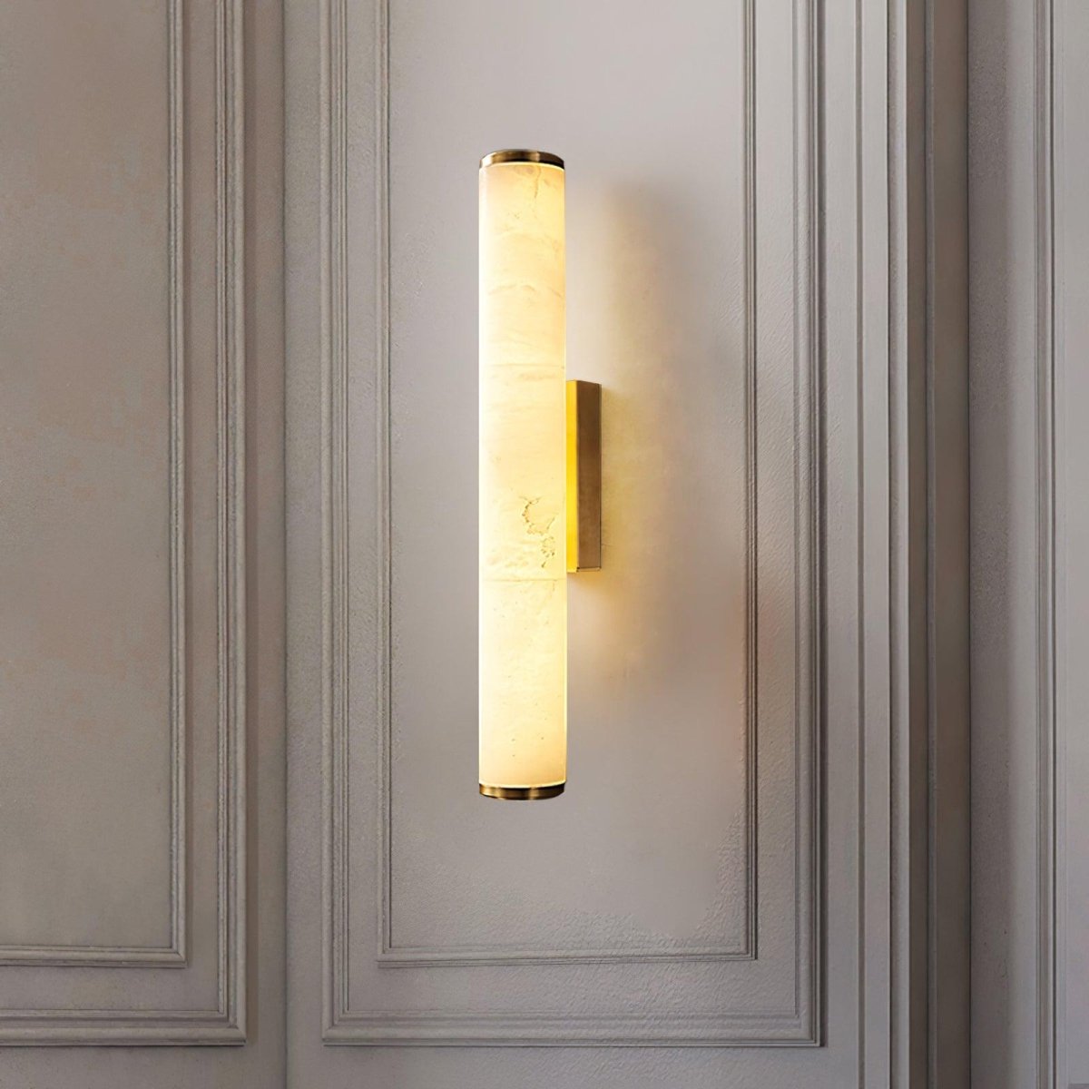 LED-Wandleuchte mit Alabaster-Röhrendesign, 1 Licht | Lersk