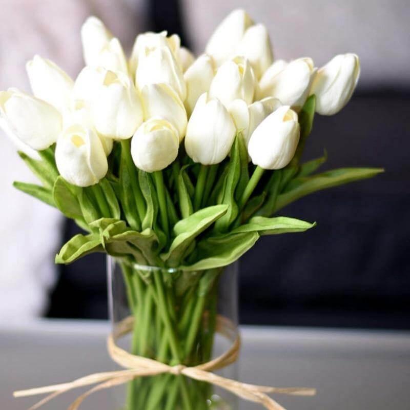Set bouquet di fiori artificiali 10 pezzi tulipani finti | Lersk