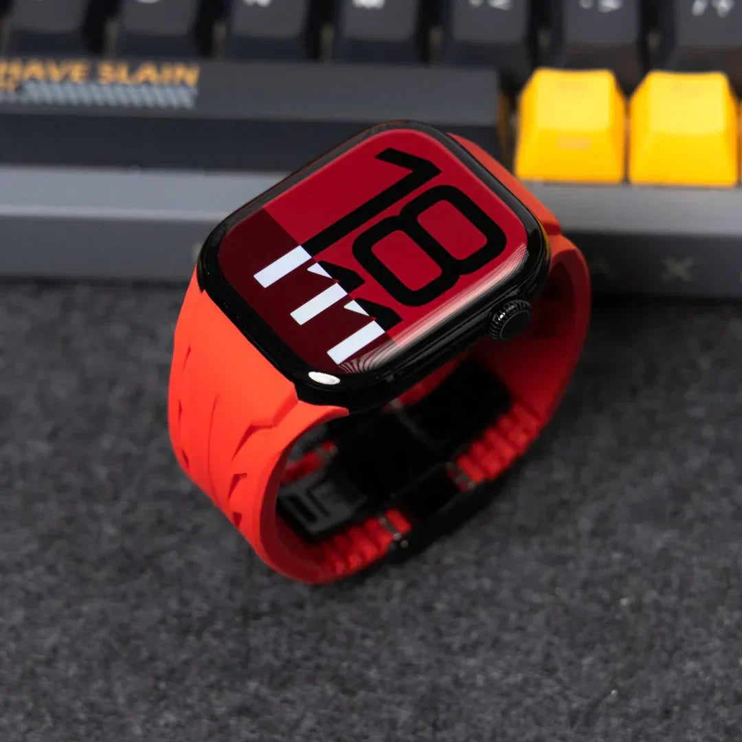 شريط مطاطي Liora FKM مع إبزيم فراشة لساعة آبل | Lersk