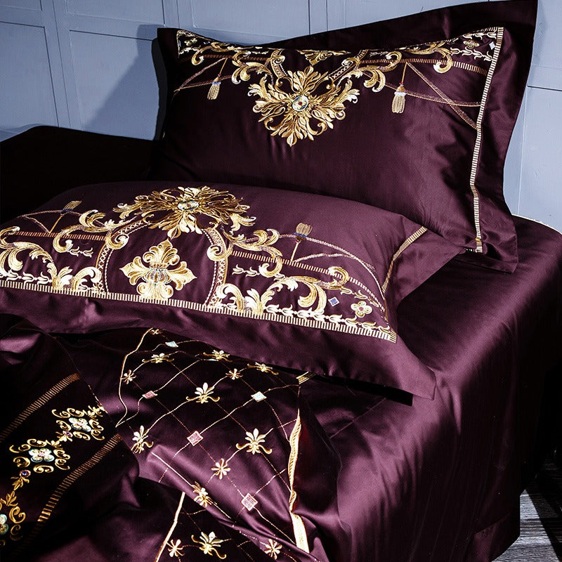 Aurelion Sangria Egyptian Cotton Luxury Bedding Set | Lersk