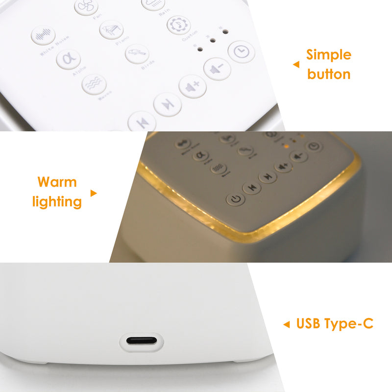 Macchina per il sonno portatile CalmWave con rumore bianco e verde | Lersk