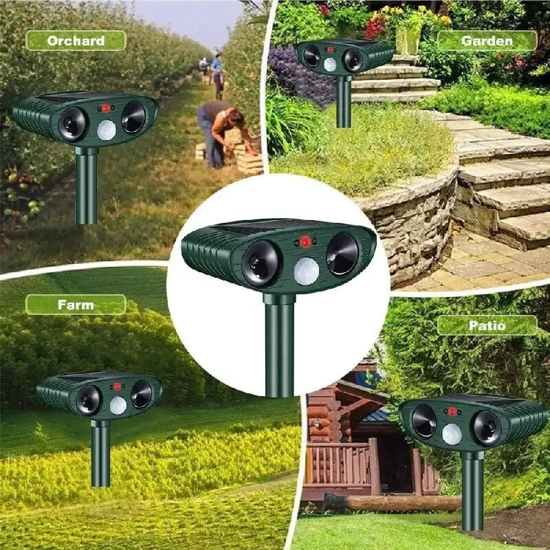 Solar Ultrasonic Animal Repellent For Foxes, Cats, Birds | Lersk