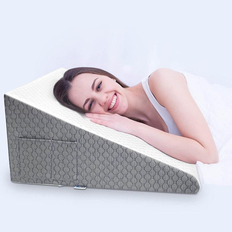 Oreiller en mousse à mémoire de forme OrthoRise en forme de coin pour soulager le reflux acide | Lersk