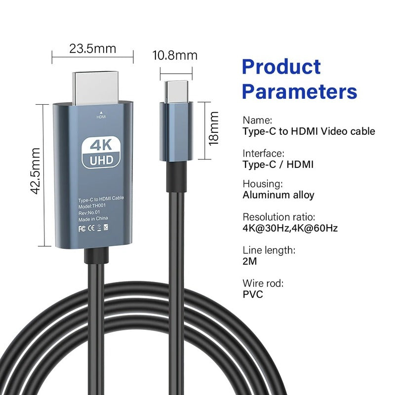 StreamLink USB-C til HDMI-kabel, ultraklar 4K-output | Lersk
