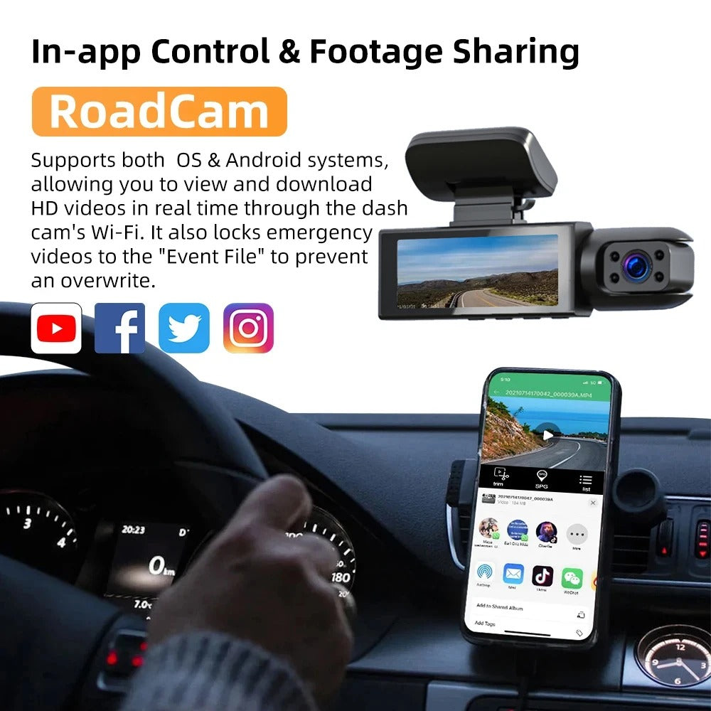 NovaSight DuoCam 1080P Dash Cam Vista Anteriore Interna | Lersk